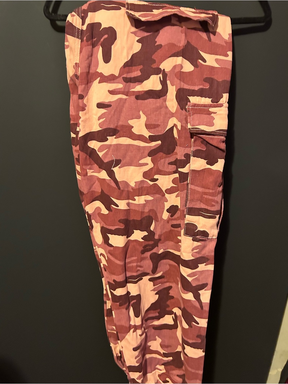 Fashion Nova Men's Rosewood & Pink Camo Cargo Pants